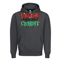Smoke christmas begins with christ Zipper Hoodie - MaliasSmallBusiness