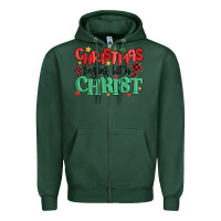 Sports Green christmas begins with christ Zipper Hoodie - MaliasSmallBusiness