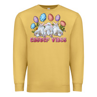 Antique Gold Easter Vibes with Bunny and Eggs Premium Sweatshirt - RanaPortraitStore