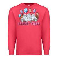 Cardinal Easter Vibes with Bunny and Eggs Premium Sweatshirt - RanaPortraitStore