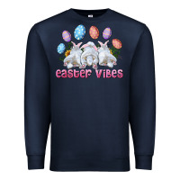 Navy Easter Vibes with Bunny and Eggs Premium Sweatshirt - RanaPortraitStore