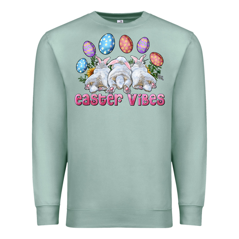 Easter Vibes With Bunny And Eggs Premium Sweatshirt by RanaPortraitStore | Teevron