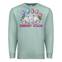 Seafoam Easter Vibes with Bunny and Eggs Premium Sweatshirt - RanaPortraitStore