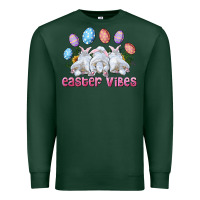 Sports Green Easter Vibes with Bunny and Eggs Premium Sweatshirt - RanaPortraitStore
