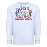White Easter Vibes with Bunny and Eggs Premium Sweatshirt - RanaPortraitStore
