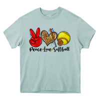Arona peace love softball Heavy Core Tee - Zillion Design Studio