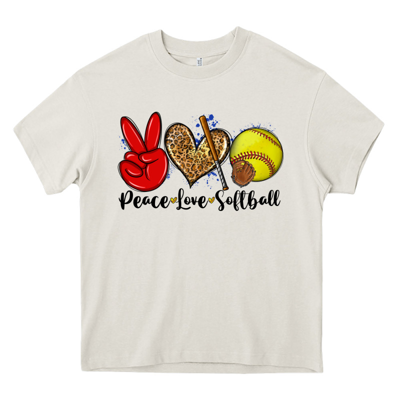 Peace Love Softball Heavy Core Tee by Zillion Design Studio | Teevron