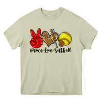 Mossy peace love softball Heavy Core Tee - Zillion Design Studio