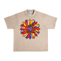 French Oak america with american flag colors and sunflower with star Urban Heavy Tee - Artiststas