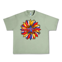 Oil Green america with american flag colors and sunflower with star Urban Heavy Tee - Artiststas