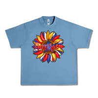Pebble Blue america with american flag colors and sunflower with star Urban Heavy Tee - Artiststas