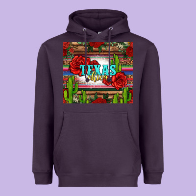 Texas Chica With Roses Heavyweight Hoodie Designed By Jasminsmagicworld