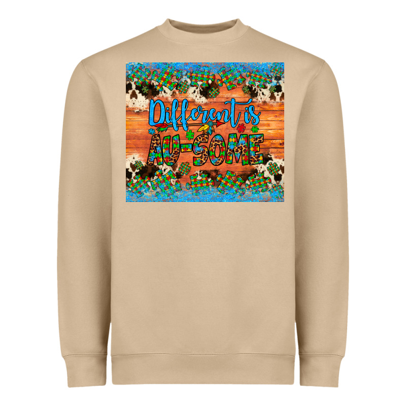Different Is Au Some Autism Awareness Cowhide Leopard Tumbler Heavyweight Sweatshirt by Artiststas | Teevron