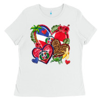 White dominican republic  hearts Ladies Tee - texasbilliewilder