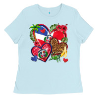 Baby Blue dominican republic  hearts Ladies Tee - texasbilliewilder
