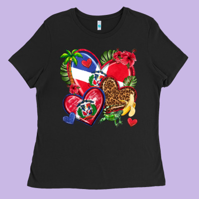 Ladies Tee dominican republic  hearts