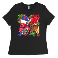 Black dominican republic  hearts Ladies Tee - texasbilliewilder