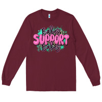 Burgundy babes support babes Long Sleeve Tee - JahusDesignShop