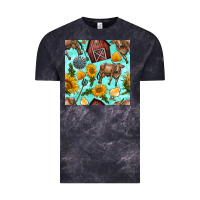 Cloud Black farm seamless pattern Vintage Tee - BundleAndBundleShop