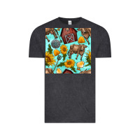 Vintage Black farm seamless pattern Vintage Tee - BundleAndBundleShop
