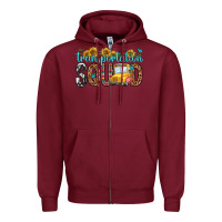 Burgundy transportation squad Zipper Hoodie - NancyCooperArtShop