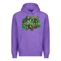 Purple s day t rex Premium Hoodie - NancyCooperArtShop