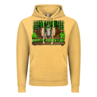 Vintage Mustard happy st. patrick's day horses with leprechaun hat and bandana Vintage Hoodie - RanaPortraitStore