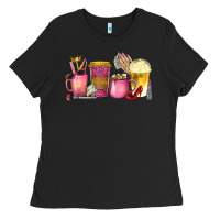 Black boss lady coffee cups with money Ladies Tee - texasbilliewilder
