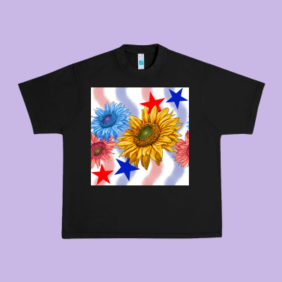 Patriotic Sunflowers Urban Heavy Tee Designed By Bundleandbundleshop