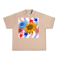 Burro patriotic sunflowers Urban Heavy Tee - BundleAndBundleShop