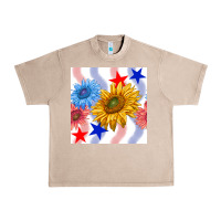 French Oak patriotic sunflowers Urban Heavy Tee - BundleAndBundleShop