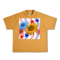 Peanut Butter patriotic sunflowers Urban Heavy Tee - BundleAndBundleShop