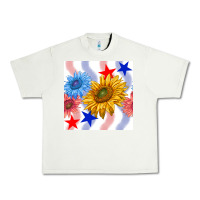 Pistachio patriotic sunflowers Urban Heavy Tee - BundleAndBundleShop