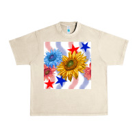 Sandshell patriotic sunflowers Urban Heavy Tee - BundleAndBundleShop