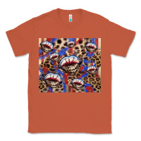 Copper american flag lips leopard Classic Tee - NancyCooperArtShop