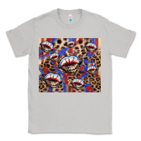 Moon Dust american flag lips leopard Classic Tee - NancyCooperArtShop