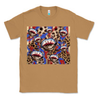 Toasted Coconut american flag lips leopard Classic Tee - NancyCooperArtShop