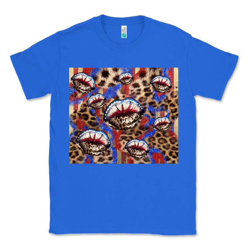 American Flag Lips Leopard Classic Tee by NancyCooperArtShop | Teevron
