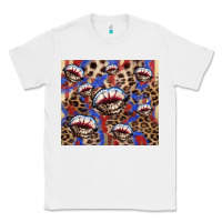 White american flag lips leopard Classic Tee - NancyCooperArtShop