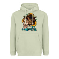 Matcha momlife skull with bandana Heavyweight Hoodie - Jasminsmagicworld