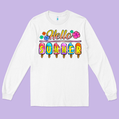 Hello Summer Popsicles Long Sleeve Tee Designed By Jasminsmagicworld