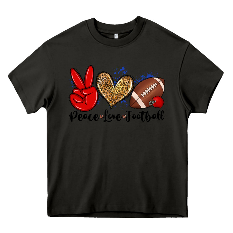 Peace Love Football Heavy Core Tee by Zillion Design Studio | Teevron