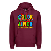 Burgundy color outside the liner autism awareness Premium Hoodie - JahusDesignShop