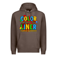 Coffee color outside the liner autism awareness Premium Hoodie - JahusDesignShop