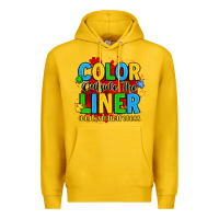 Lemon color outside the liner autism awareness Premium Hoodie - JahusDesignShop