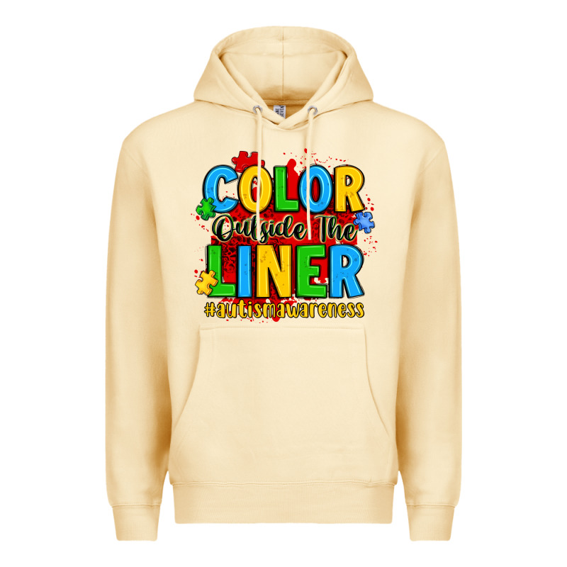 Color Outside The Liner Autism Awareness Premium Hoodie by JahusDesignShop | Teevron