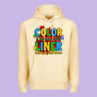 Color Outside The Liner Autism Awareness Premium Hoodie Designed By Jahusdesignshop