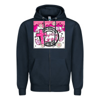 Navy doing my best and letting god Zipper Hoodie - MaliasSmallBusiness