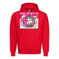 Red doing my best and letting god Zipper Hoodie - MaliasSmallBusiness