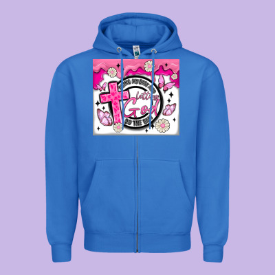 Doing My Best And Letting God Zipper Hoodie Designed By Maliassmallbusiness